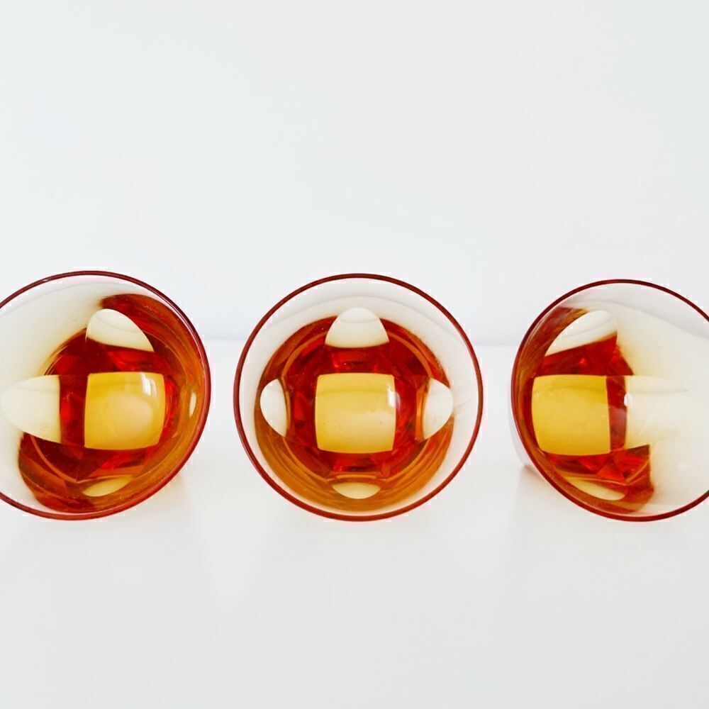 Vintage Mid Century Amber Shot Glasses​ - Picture 5 of 10